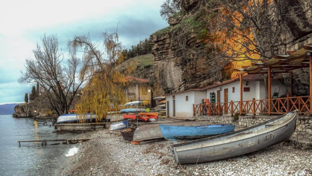 Macedonia beach boats morning landscape summerfeet