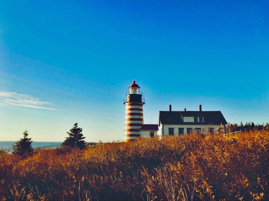 One of Maine's many lighthouses on a picturesque summers day